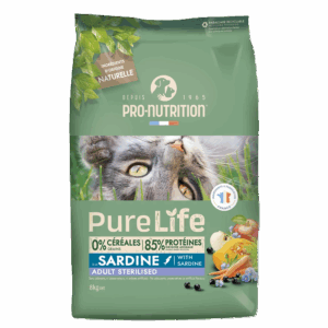 pro nutrition purelife cat sterilized sardine, 8 kg