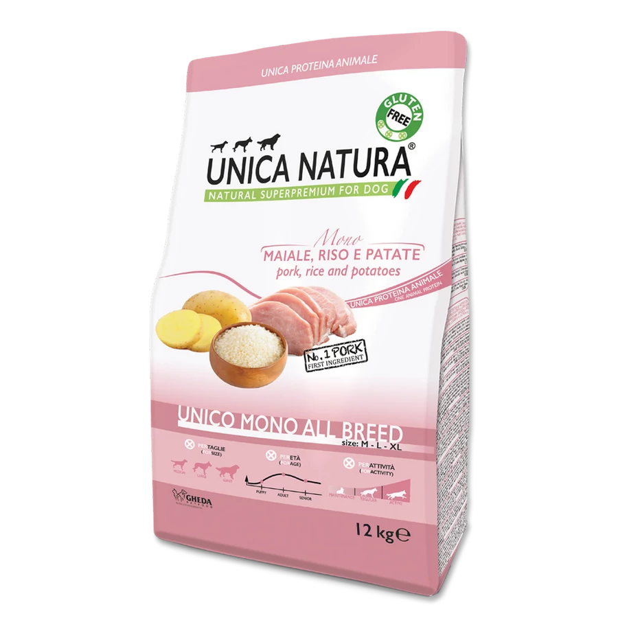 gheda | unica natura unico mono pork, malaccal, 12 kg gheda | unica natura unico mono pork, malaccal, 12 kg