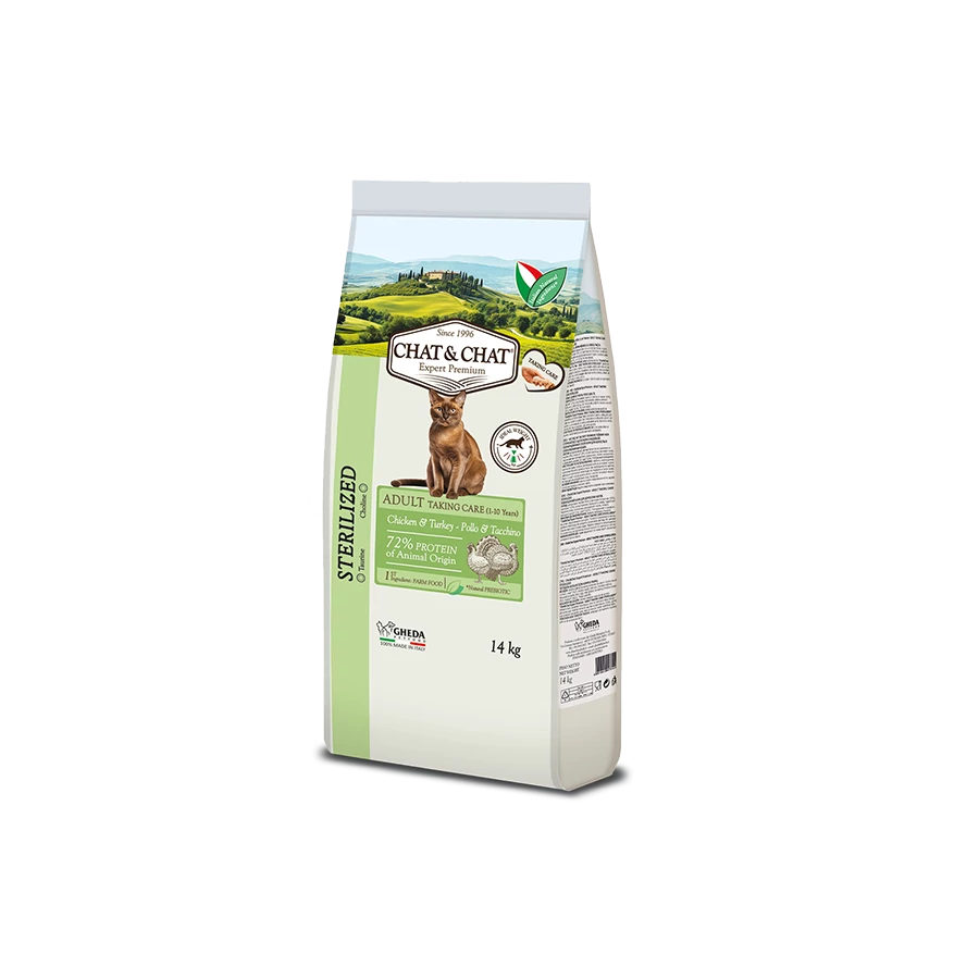 Gheda | Chat&Chat Adult Sterilized, szárnyassal, 14kg
