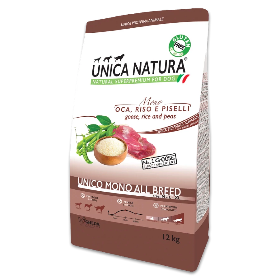 Gheda | Unica Natura Unico Mono - Goose, libával, 12 kg